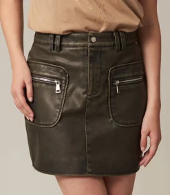 Deeluxe AYLA - Casual korte rok van kunstleer darkGreen New