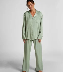 Hunkemöller Ayla Satin Long-Sleeved Jacket green Outlet