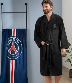 PSG Badjas 100% katoen, PREMIUM black New
