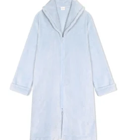 LE CHAT Badjas met ritssluiting van flanellen pluche ESSENTIEL H56B blue