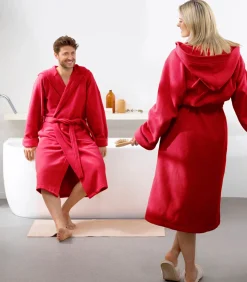 Mood!t Badjas Reese, Donker Rood - M - Unisex - Katoen/Polyester red Best
