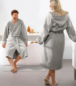 Mood!t Badjas Reese, Zilver - XXL - Unisex - Katoen/Polyester gray Online