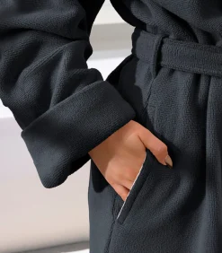 Mood!t Badjas Reese, Zwart - M - Unisex - Katoen/Polyester black Sale