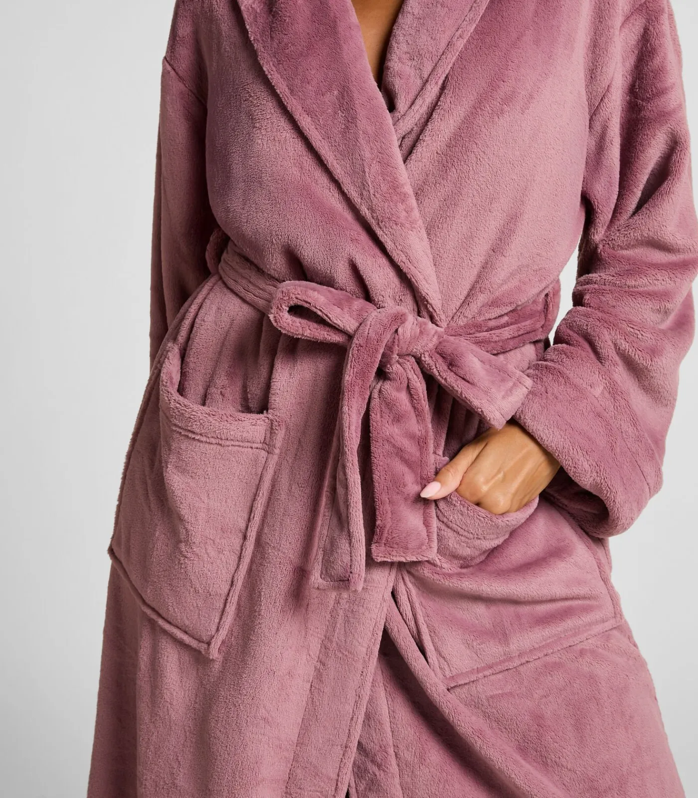Hunkemöller Badjas van zachte fleece purple Best