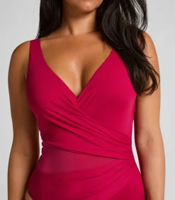 Hunkemöller Badpak Shaping Shell Mesh pink Outlet