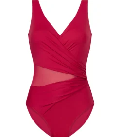 Hunkemöller Badpak Shaping Shell Mesh pink Outlet