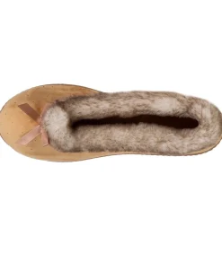 ISOTONER Ballerina damesslippers Glossy camel