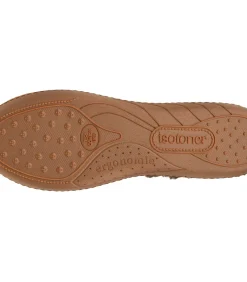 ISOTONER Ballerina damesslippers Glossy camel