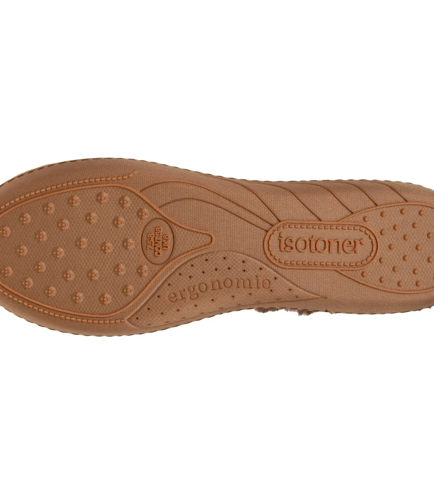 ISOTONER Ballerina damesslippers Glossy camel