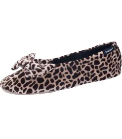 ISOTONER Ballerina pantoffels Giraffe strik beige Clearance