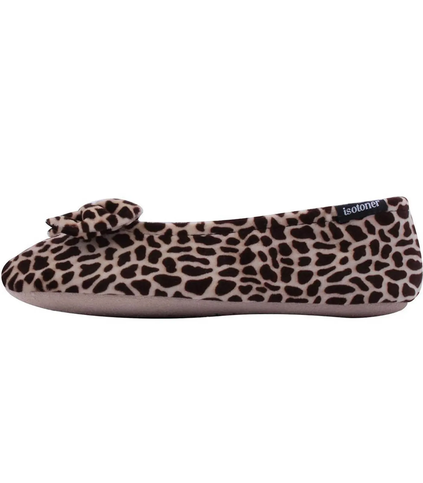 ISOTONER Ballerina pantoffels Giraffe strik beige Clearance