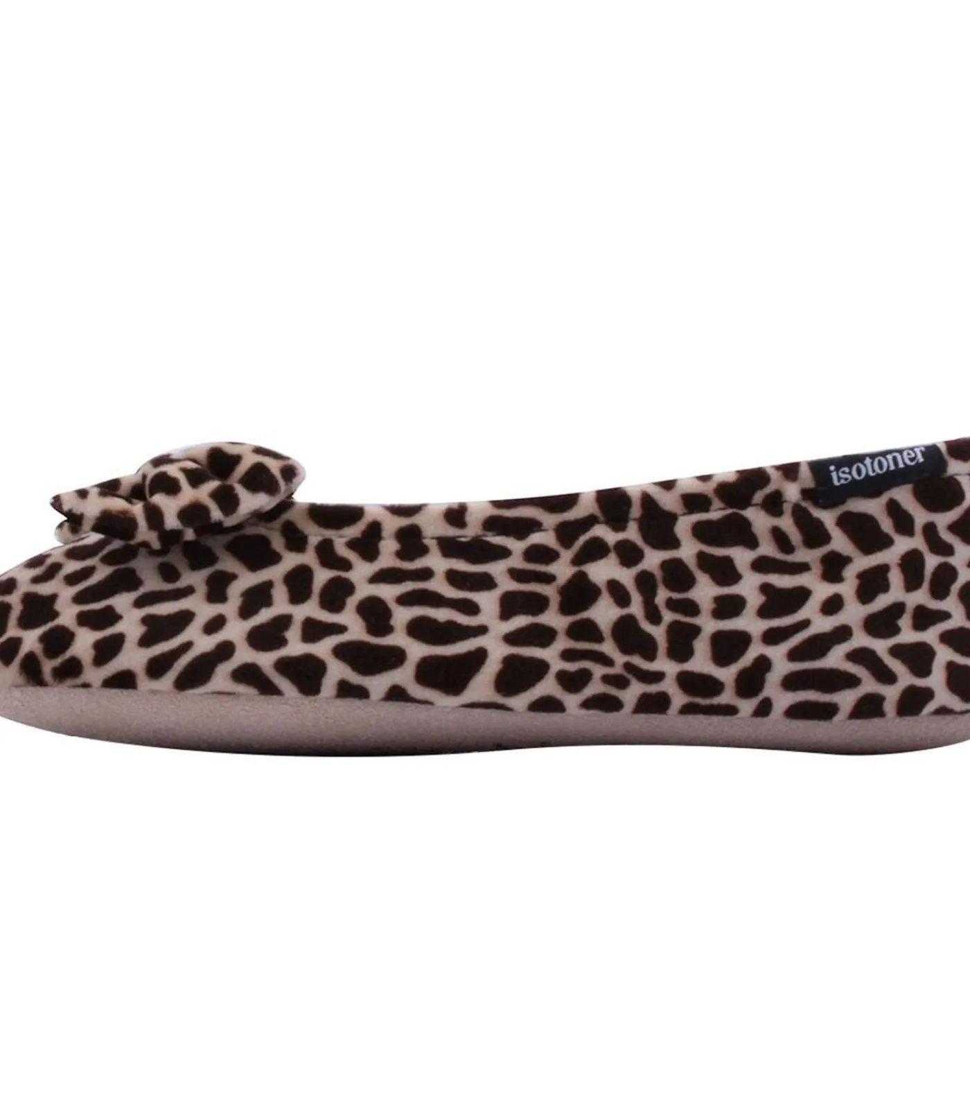 ISOTONER Ballerina pantoffels Giraffe strik beige Clearance