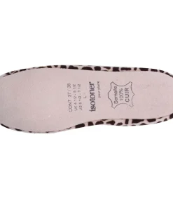 ISOTONER Ballerina pantoffels Giraffe strik beige Clearance