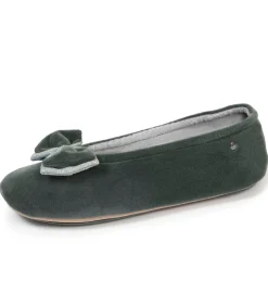 ISOTONER Balletpantoffels dames met dubbele strik Sage lightGreen Sale