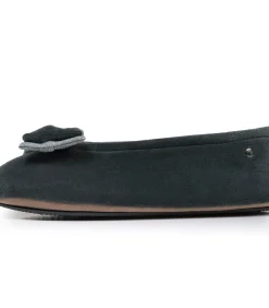 ISOTONER Balletpantoffels dames met dubbele strik Sage lightGreen Sale