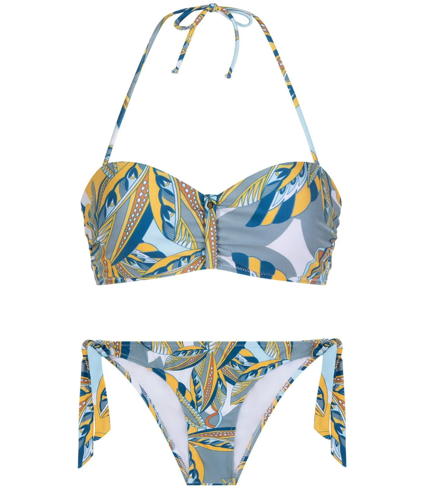 Chic by Lirette Bandeau Bikini Palm - Caribbean Jungle orange Hot