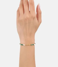 s.Oliver Bead Armband voor dames, roestvrij staal, gekweekte zoetwaterparel, kattenoog gold