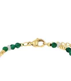 s.Oliver Bead Armband voor dames, roestvrij staal, gekweekte zoetwaterparel, kattenoog gold