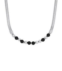 s.Oliver Beadkette voor dames, roestvrij staal, agaat silver Sale