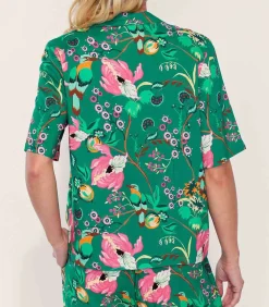 La Fiancée Bedrukt Homewear overhemd KINNAUR neonGreen Best
