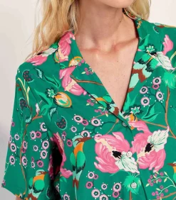 La Fiancée Bedrukt Homewear overhemd KINNAUR neonGreen Best
