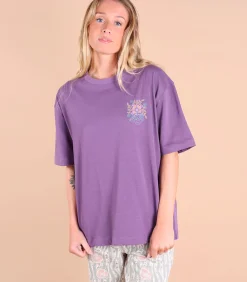 Oxbow Bedrukt T-shirt op borst en rug SAFI purple Discount
