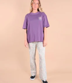 Oxbow Bedrukt T-shirt op borst en rug SAFI purple Discount