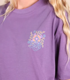 Oxbow Bedrukt T-shirt op borst en rug SAFI purple Discount