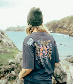 Oxbow Bedrukt T-shirt op borst en rug SAFI darkBlue Discount