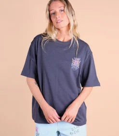 Oxbow Bedrukt T-shirt op borst en rug SAFI darkBlue Discount
