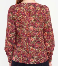 La Fiancée Bedrukte biologisch katoenen blouse HARDOI lightRed Outlet