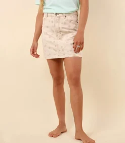 Oxbow Bedrukte denim minirok MARGARIDA beige New