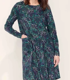 La Fiancée Bedrukte jurk Ecovero OKI darkGreen Sale