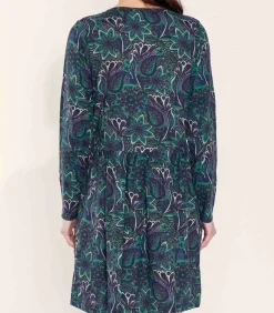 La Fiancée Bedrukte jurk Ecovero OKI darkGreen Sale