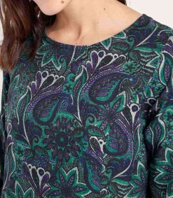 La Fiancée Bedrukte jurk Ecovero OKI darkGreen Sale
