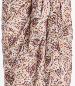 La Fiancée Bedrukte pareo van biologisch katoenen voile SARONG creme New