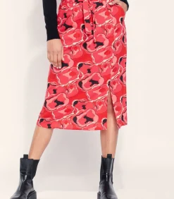 La Fiancée Bedrukte rok AKASH red New