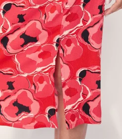 La Fiancée Bedrukte rok AKASH red New
