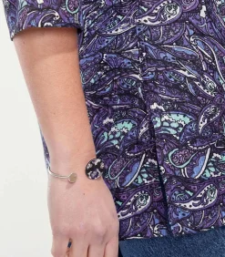La Fiancée Bedrukte tuniek van biologisch katoen LAURIE darkPurple Clearance