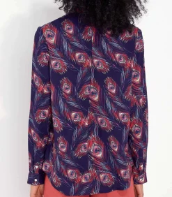 La Fiancée Bedrukte vloeibare blouse FEBY violet Outlet