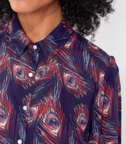 La Fiancée Bedrukte vloeibare blouse FEBY violet Outlet
