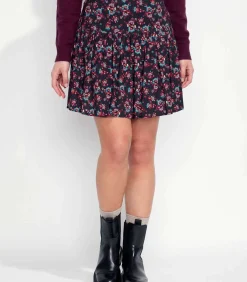 La Fiancée Bedrukte vloeibare korte rok PATNA darkGrey Clearance