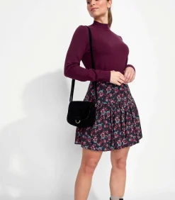 La Fiancée Bedrukte vloeibare korte rok PATNA darkGrey Clearance