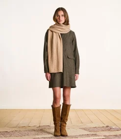 La Fée Maraboutée Beige gebreide sjaal met pailletten brown Sale