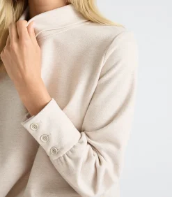 Marie Méro kleed met opstaande kraag beige Best