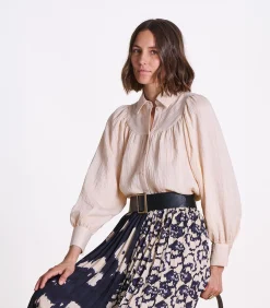 La Fée Maraboutée overhemd met lange mouwen beige New