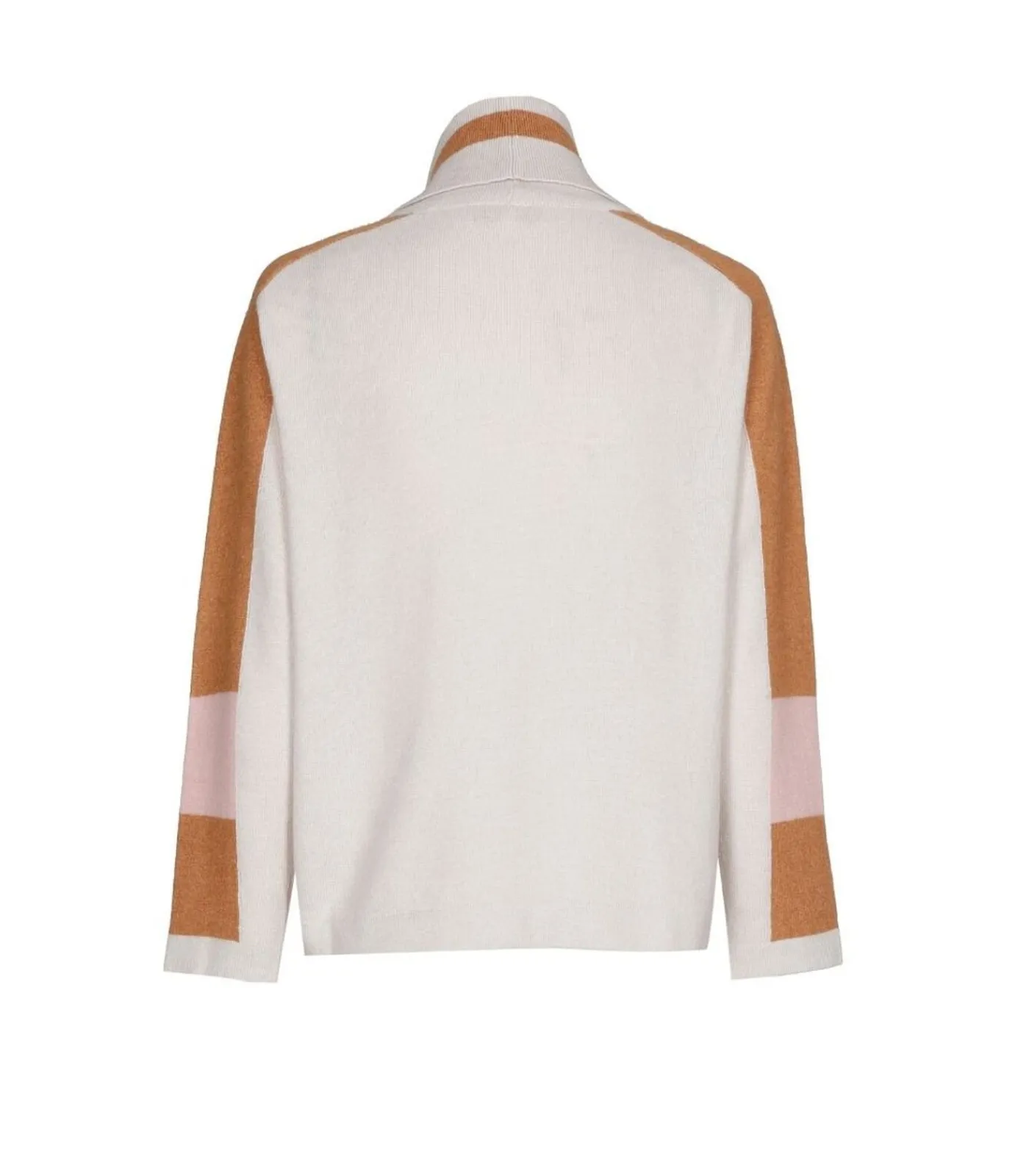 Marie Méro pull met rolkraag en color blocking beige Outlet