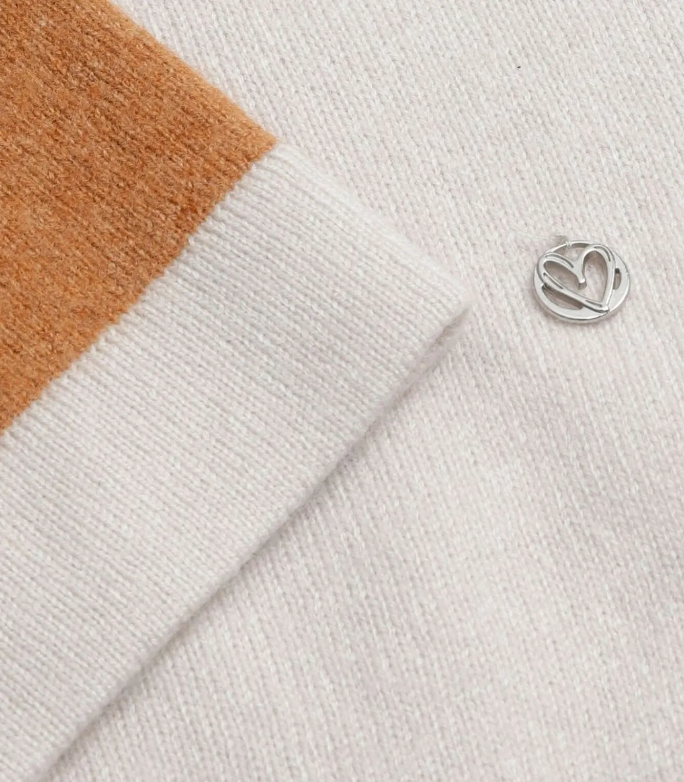 Marie Méro pull met rolkraag en color blocking beige Outlet
