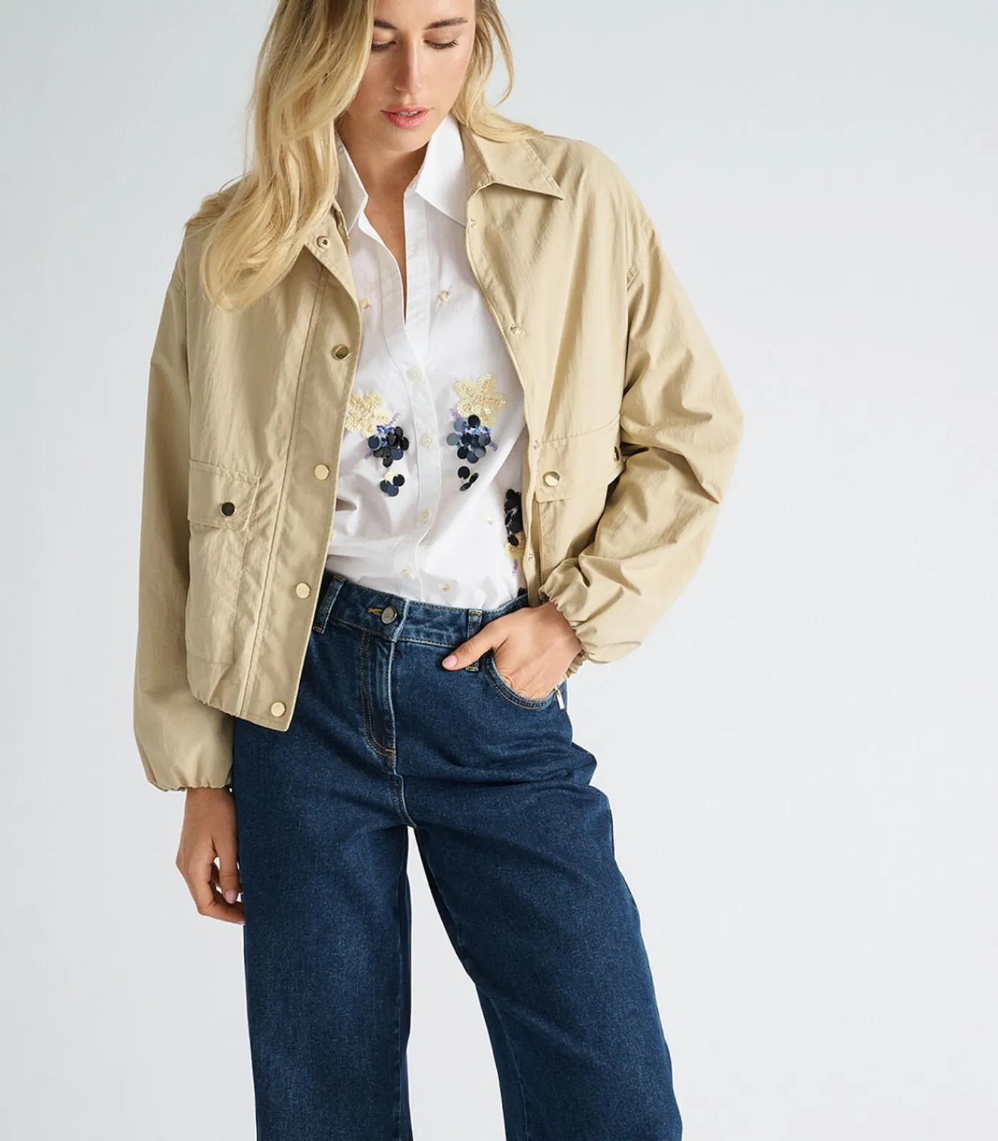 Marie Méro sportieve blouson beige Best
