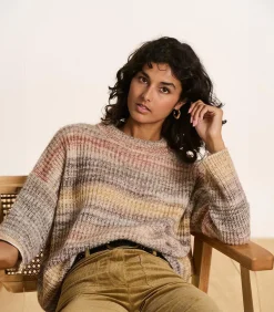 La Fée Maraboutée Beige trui van gebreide stof met ronde hals lightBeige Hot